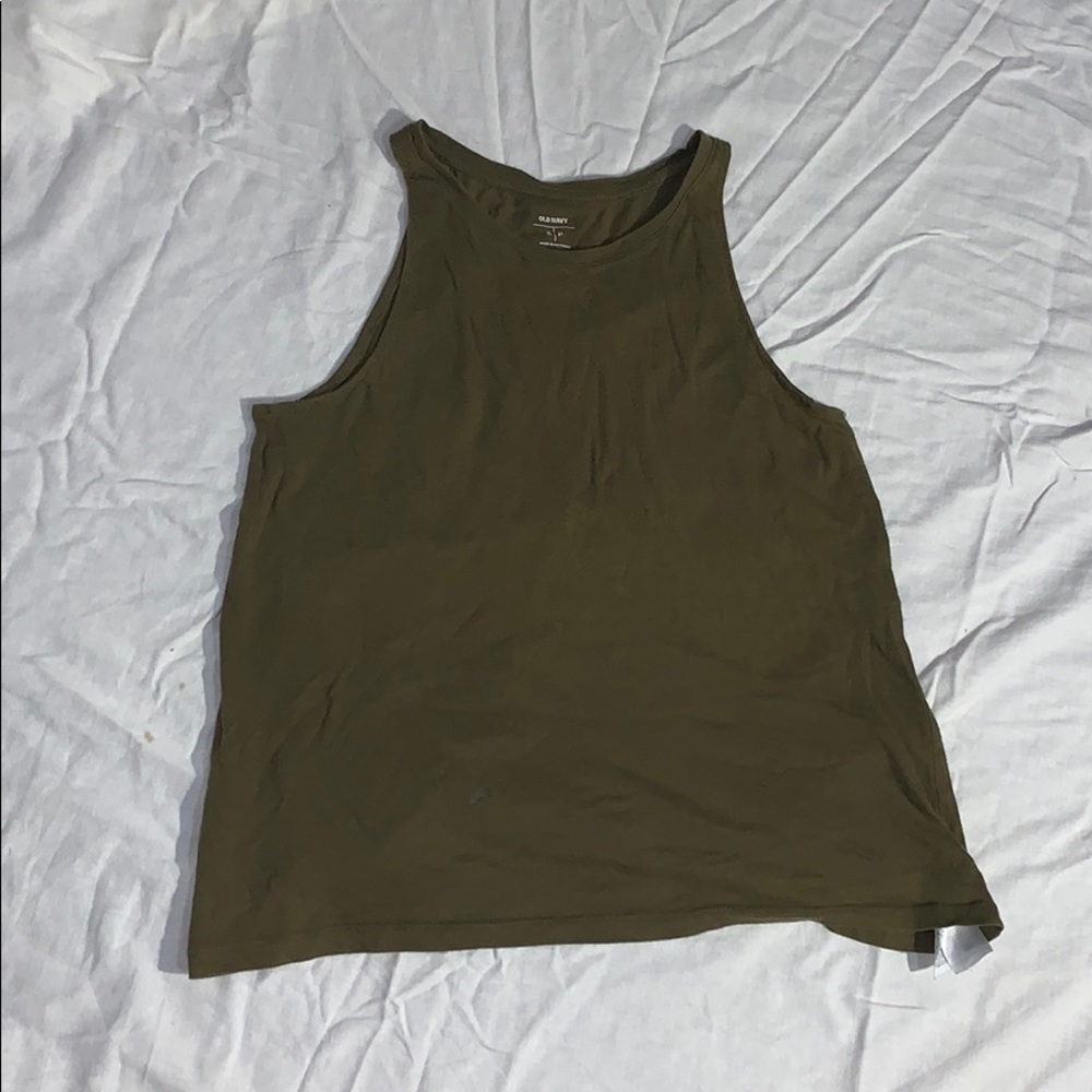 tank top olive green shirt